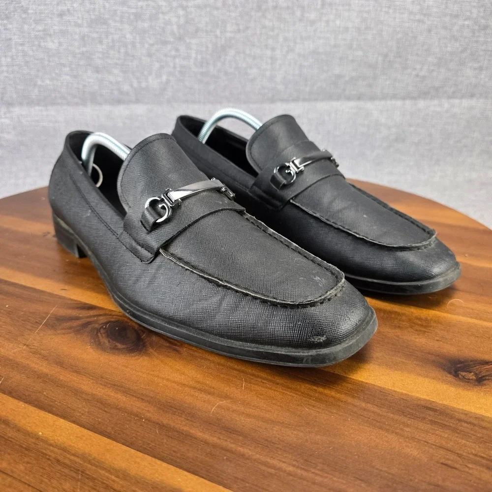 GUESS Mens Black Loafer Shoes Style GMHALDIE R Size‎ 9.5 U S